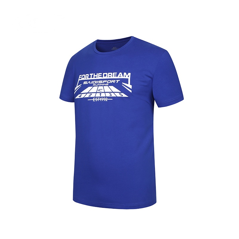 赛琪 短袖T恤男夏季跑步运动T恤短袖纯色印花运动汗衫117591