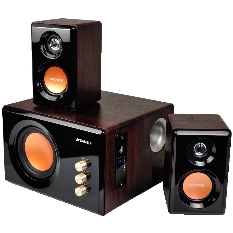 山水(SANSUI)GS-6000(32B)蓝牙音箱台式电脑电视音响低音炮笔记本2.1音箱U盘直播 玫瑰红