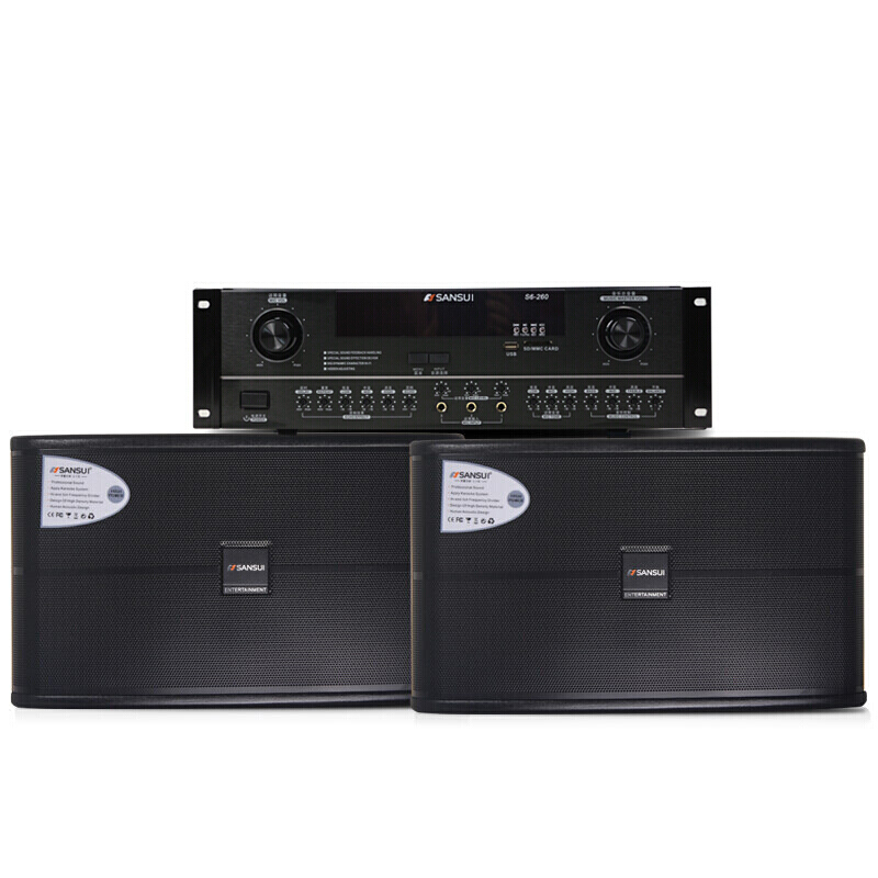 山水(SANSUI)SP2-10+S6-260套装 家庭KTV音响套装专业10寸卡包会议音箱 迷你组合音响