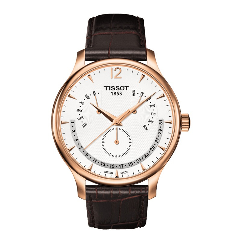 天梭(TISSOT) 俊雅系列 皮革表带 石英男士腕表 T063.637.36.037.00