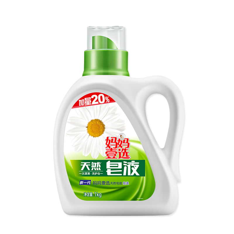 妈妈壹选一次漂清洗护合一天然洗衣皂液倍柔清香1kg