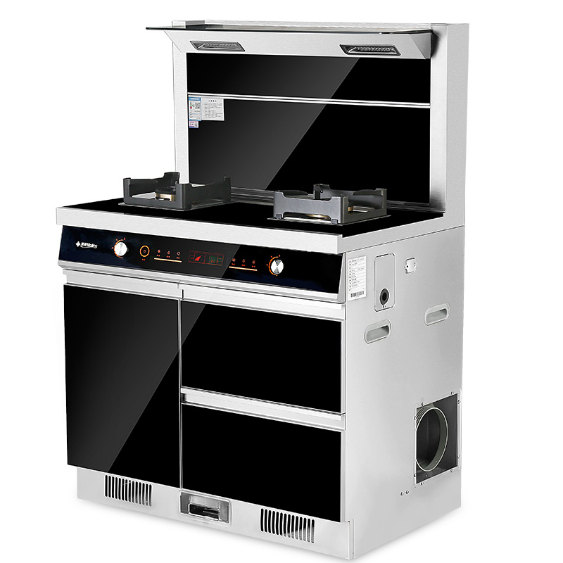 美菱(MeiLing)集成灶侧吸式油烟机燃气灶自动清洗烘干消毒柜套装JJZT-ML-1002B双核电机升级款(液化气版)