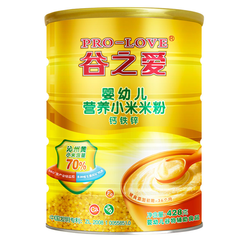 谷之爱小米米粉 6-36个月婴幼儿宝宝辅食428克原味钙铁锌营养米糊