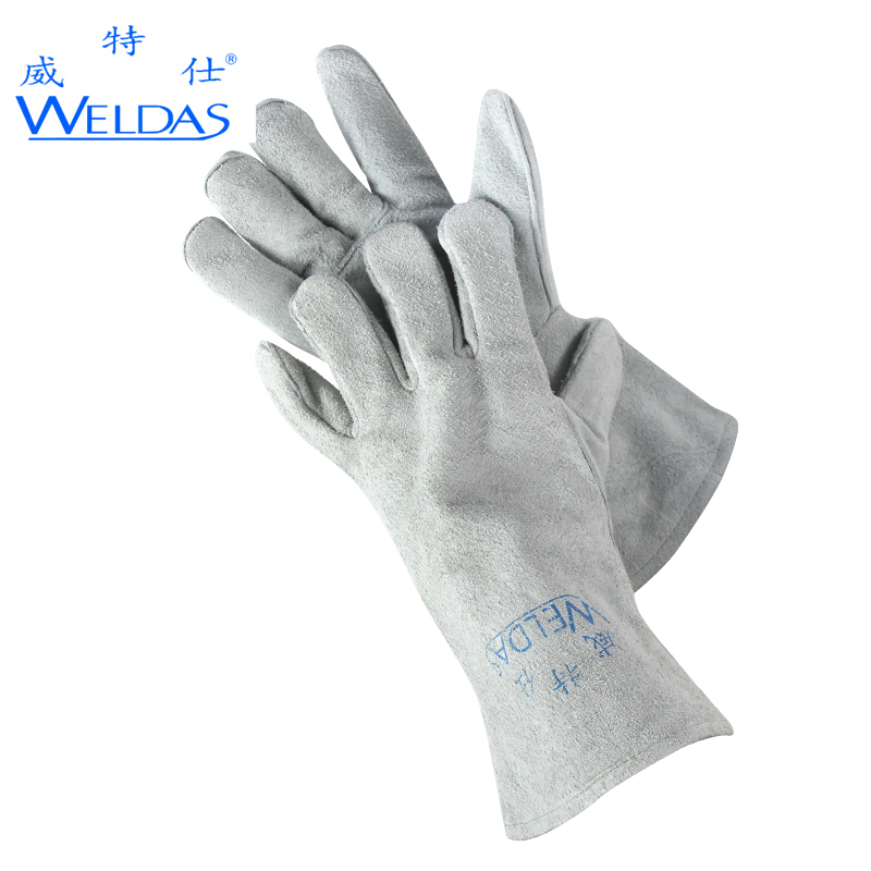 WELDAS/威特仕 灰色牛二层颈皮斜拇指款 电焊手套 10-2112(L-XL) (单位:副)