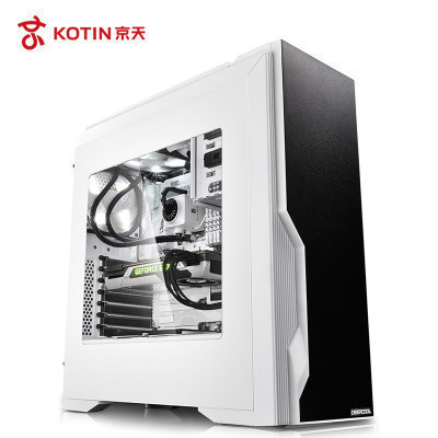 京天(KOTIN)Deepcool/九州风神公爵电脑主机侧透ATX散热静音水冷台式机机箱游戏电脑机箱 白色苏宁自营