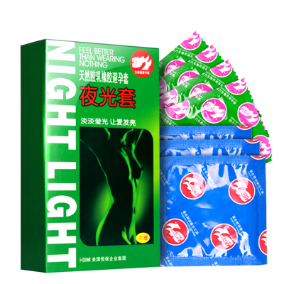 倍力乐夜光避孕套3盒装 薄型持久润滑大油量车震发光香味情趣安全套