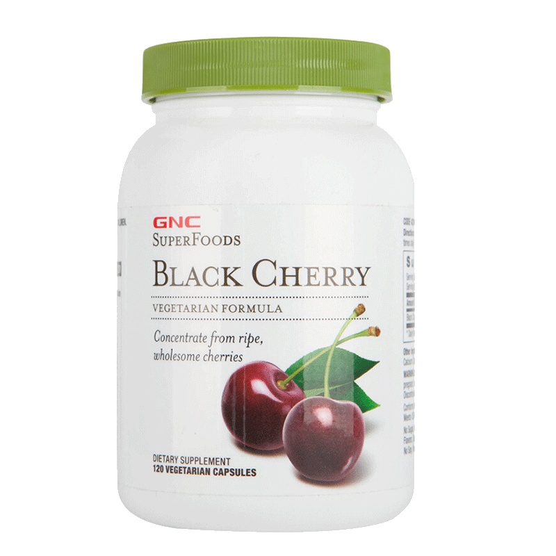 [痛风克星]GNC 健安喜 黑樱桃浓缩胶囊 500毫克 120粒/瓶 美国进口 膳食营养补充剂 106克