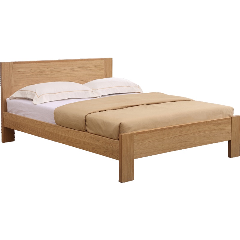 A家家具 床 双人床 北欧宜家架子床实木床双人床卧室1.5米1.8米婚床简约现代木质板式床BA001