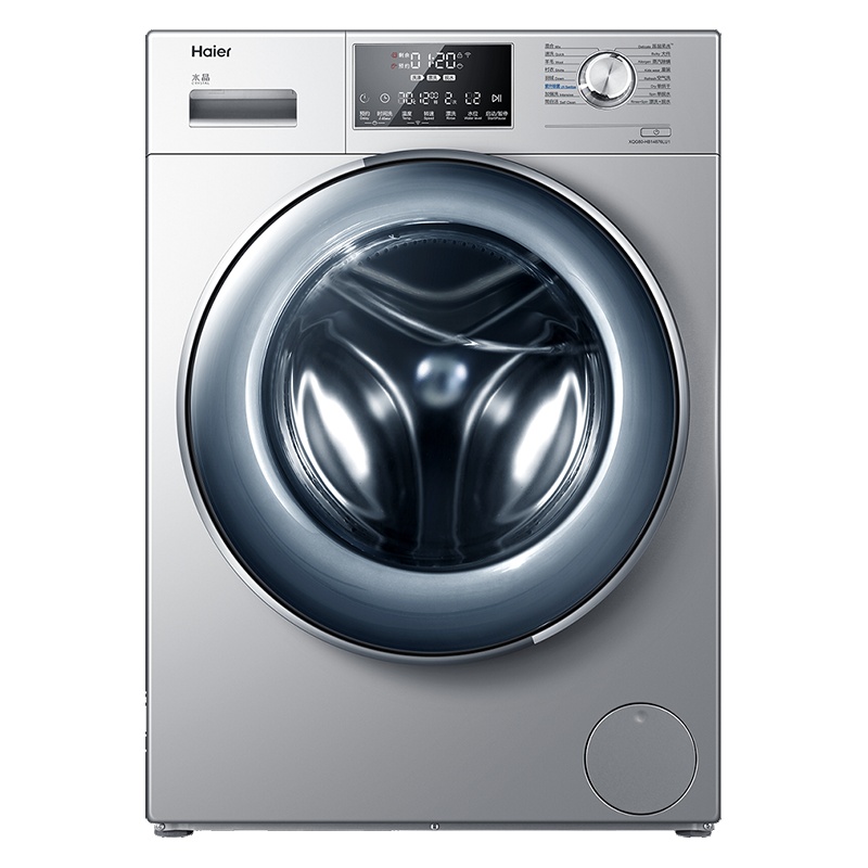 海尔(Haier)XQG80-HB14876LU1 8公斤 纤薄 直驱变频 全自动滚筒洗衣机干衣机洗烘一体机 空气洗