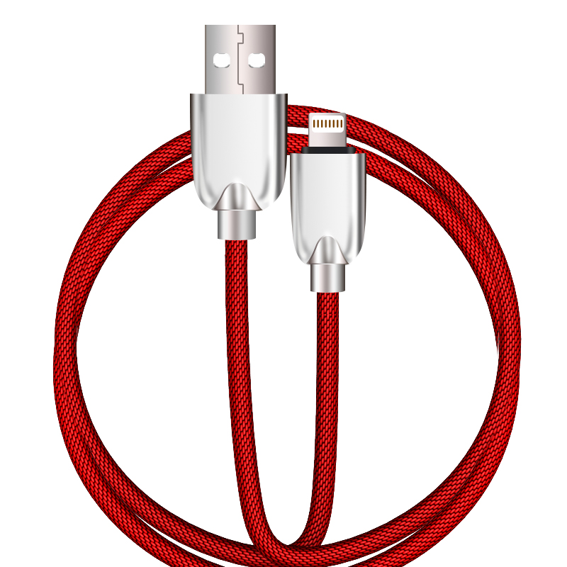 ESCASE 苹果数据线 iPhone/iPad快充电器线3.1A手机电源线1米正品200KG承重USB-C11 梦幻红