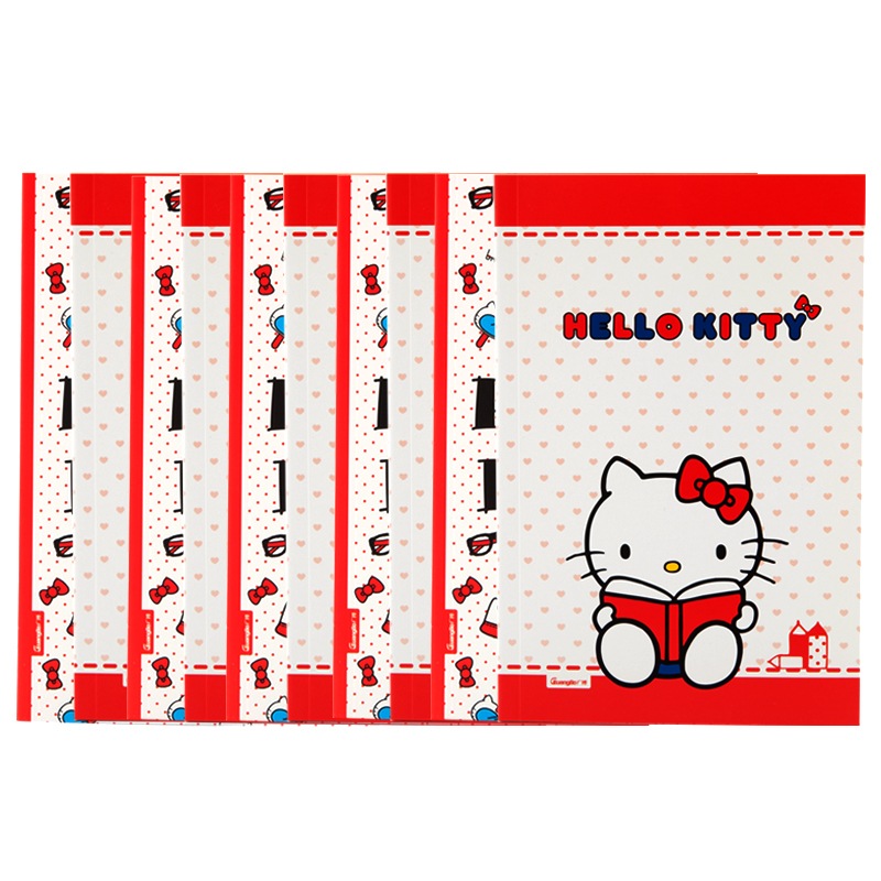 广博(GuangBo)KT81007胶装记事本5本装 25K/40页hello Kitty猫 软抄本 日记本 笔记本子