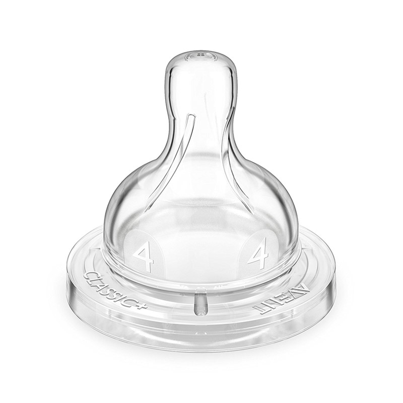 新安怡(AVENT) 经典系列防胀气 ‘快速’奶嘴4孔 硅胶 2个装6个月以上