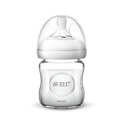 新安怡(Avent)全新自然原生系列 宽口径玻璃奶瓶 4oz 1个装 120ML