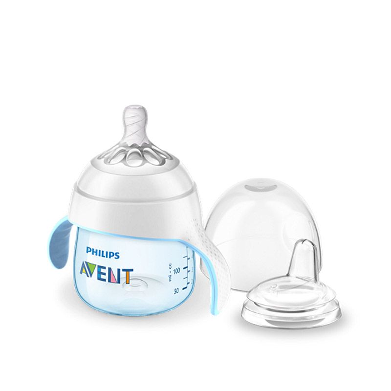 新安怡(Avent)企鹅饮水杯 婴幼儿学饮杯 蓝色 5-oz. 150ml 4个月以上
