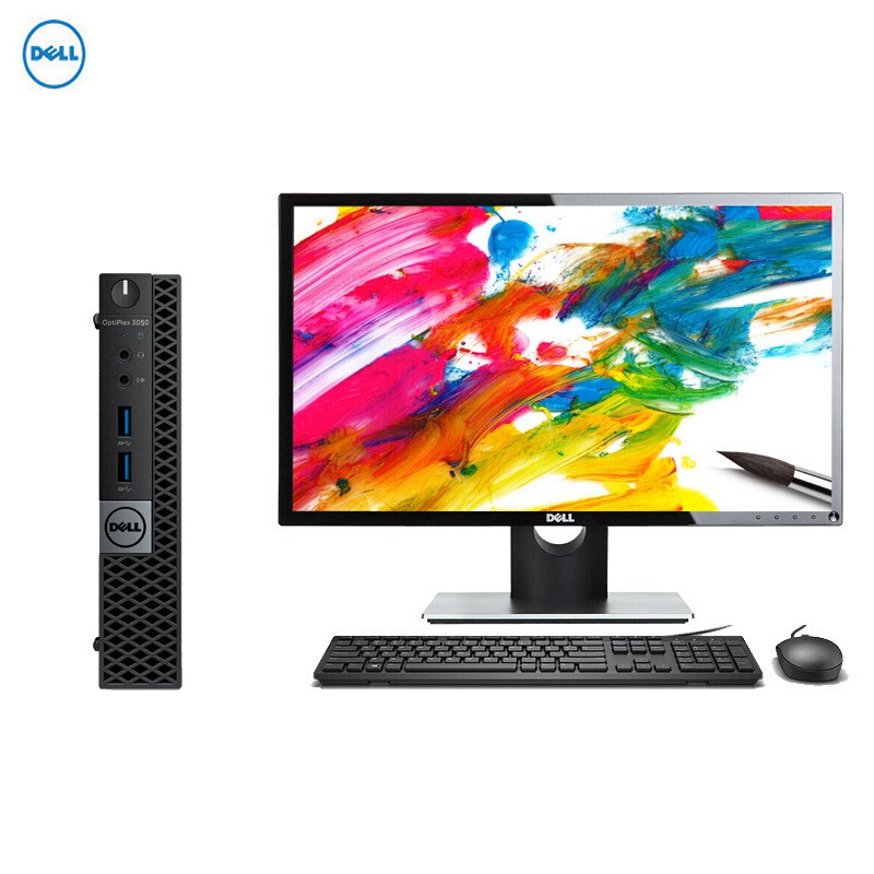 戴尔(DELL)3050MFF迷你商用台式电脑 (i5-7500T 16G 512G固态 内置蓝牙无线 21.5寸)