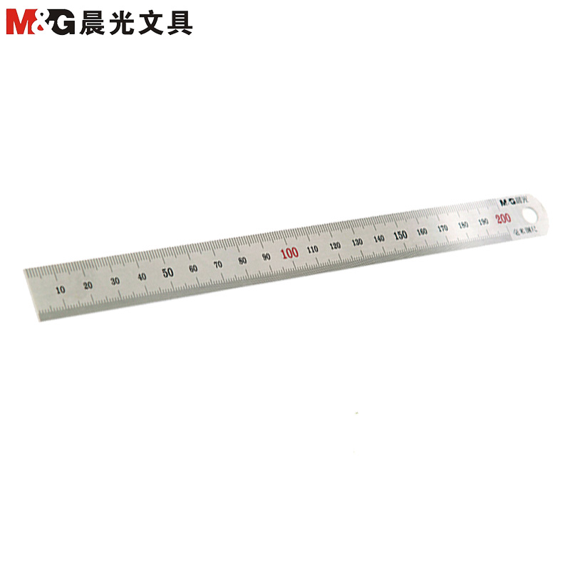 晨光(M&G)ARL96119 200毫米钢尺5个 20cm不锈钢直尺 铝合金尺 刻度钢尺工程测绘 剪/刀/尺