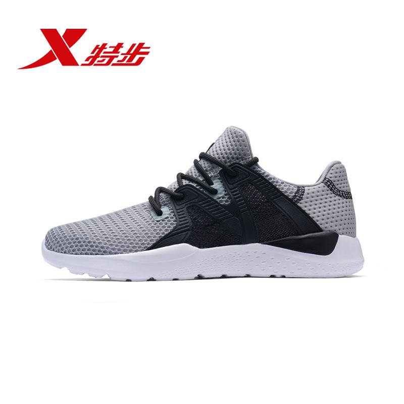 特步(Xtep)2018男新品时尚都市潮流网面运动鞋减震系带跑步鞋982219329515