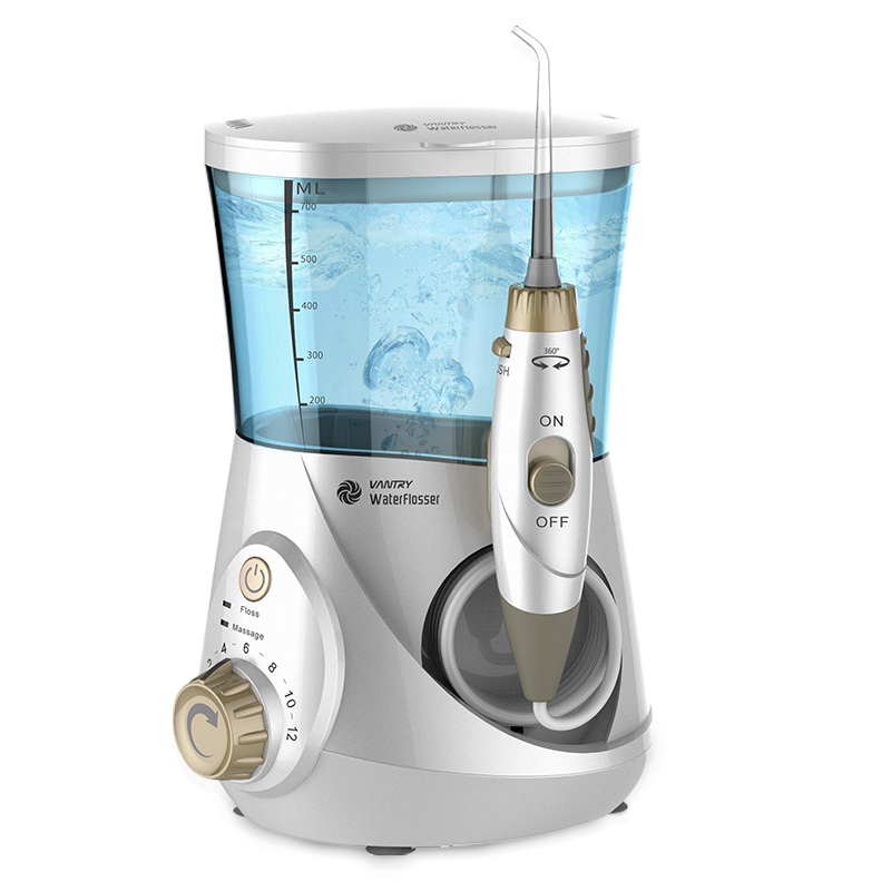 万畅(Vantry)冲牙器 TF_150YZ(牙周加强型) 15支刷头,700ML可拆大水箱,清洁牙齿,家用洗牙器