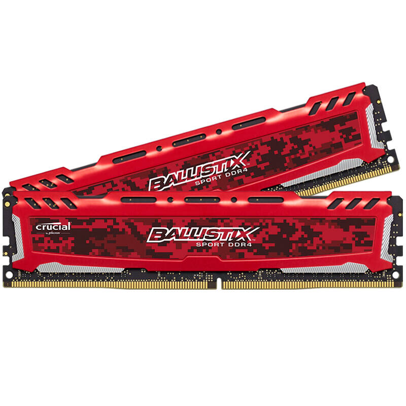 英睿达(Crucial)铂胜运动LT系列 DDR4 2400 16GB(套条8Gx2)台式机电脑内存条
