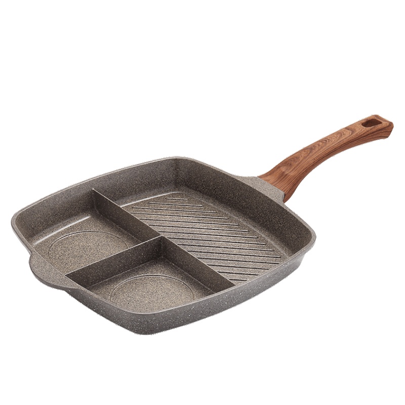 MAXCOOK美厨 麦饭石煎盘炒锅28CM 多用不粘锅 煎牛排煎饼煎蛋 少油烟平底锅 家用燃气灶电磁炉通用 MCC555