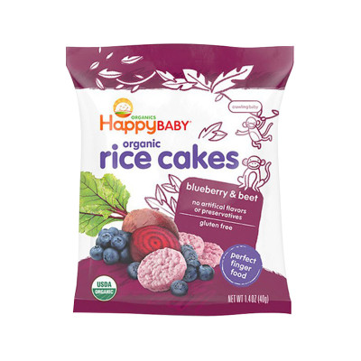 禧贝(Happy Baby)蓝莓甜菜米饼 儿童饼干 40克/袋装 6个月以上