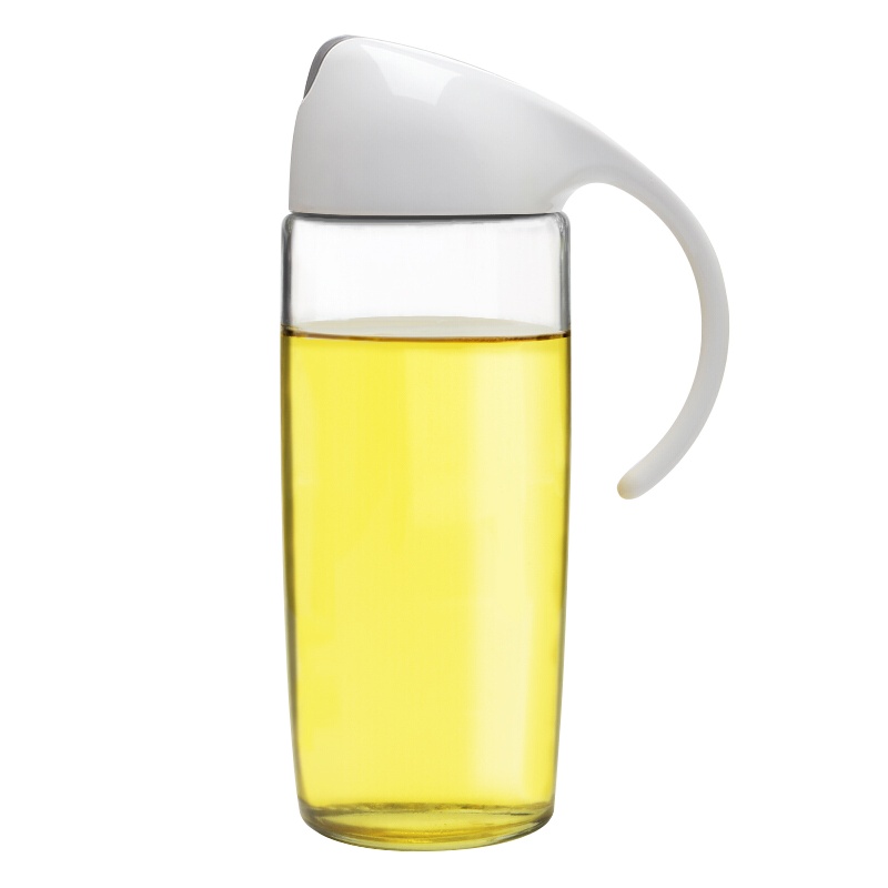 MAXCOOK美厨 自动开合 白灰色500ML 高硼硅玻璃油壶 酱油醋瓶装香装香油瓶MCPJ508