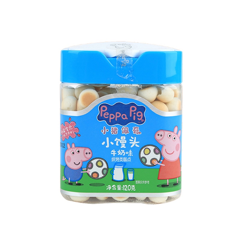 小猪佩奇PeppaPig小馒头牛奶味120g 罐装 儿童零食