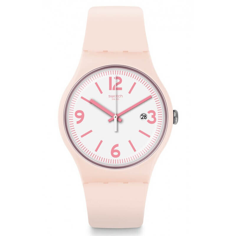 斯沃琪(SWATCH)手表 原创炫彩系列 时尚 粉色 树脂表带 石英男女通用 表 SUOP400