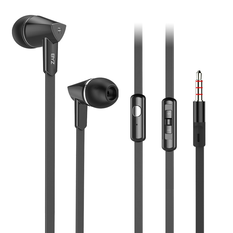 BYZ SE570 重低音 音乐入耳耳塞式 有线控手机耳机 黑色