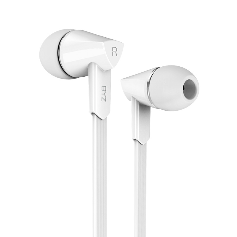 BYZ SE570 重低音 音乐入耳耳塞式 有线控手机耳机 白色