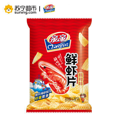 亲亲 膨化食品 鲜虾片 烧烤味40g(休闲零食)