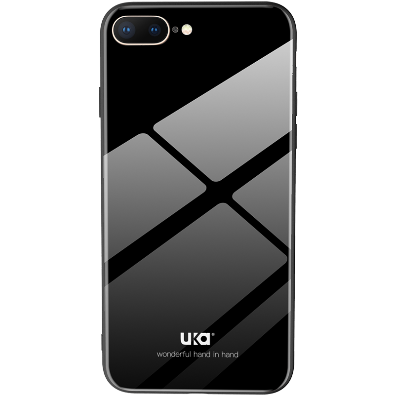 优加 苹果7/8 plus手机壳iphone7/8 plus钢化玻璃简约全包防摔保护套