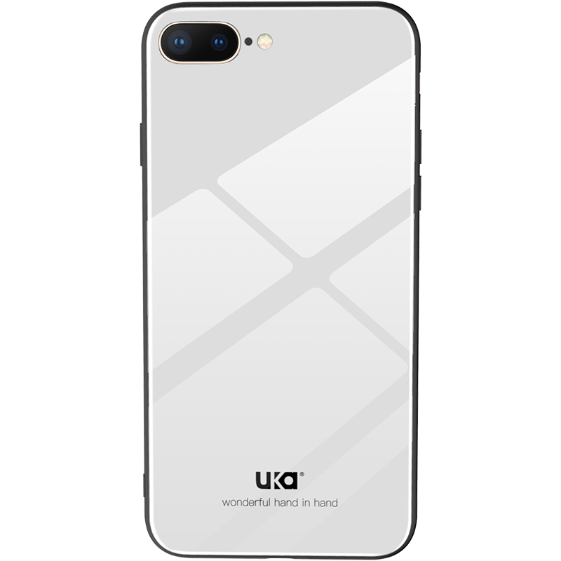 优加 苹果8 plus手机壳iphone7/8 plus钢化玻璃简约全包防摔保护套
