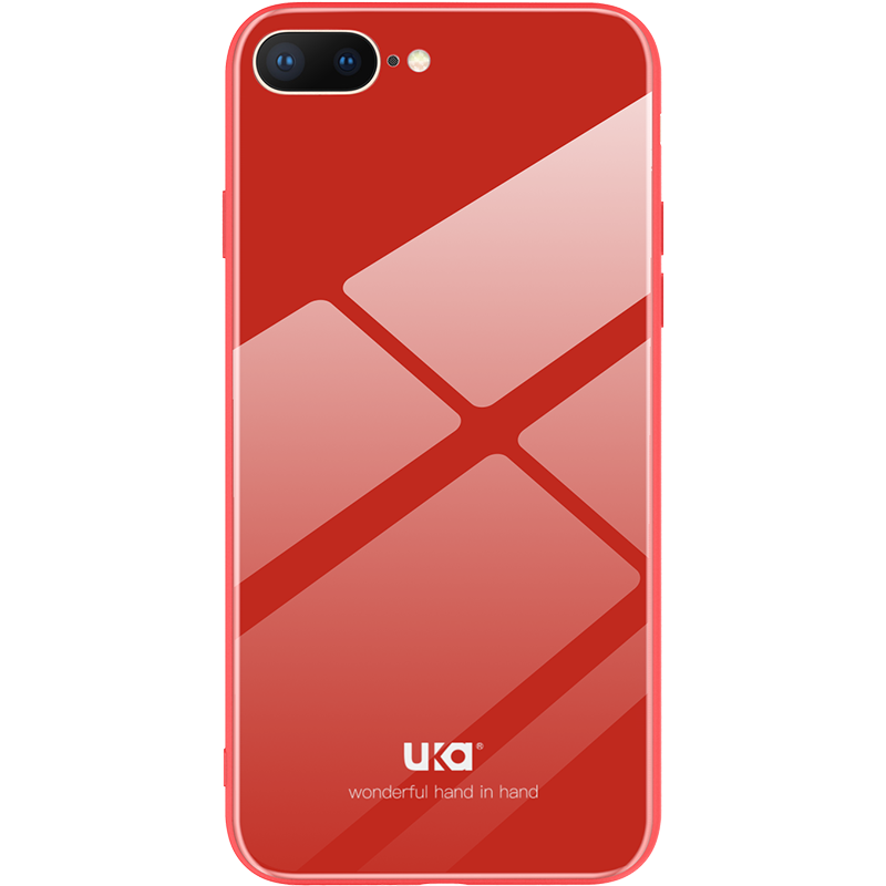优加 苹果7/8 plus手机壳iphone7/8 plus钢化玻璃简约全包防摔保护套