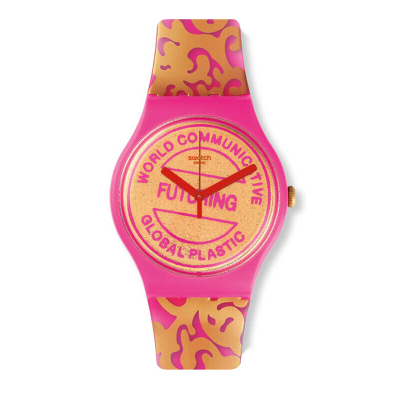 斯沃琪(Swatch)瑞士手表 艺术家限量系列 树脂表带 石英男女通用表 未来进行时SUOZ200