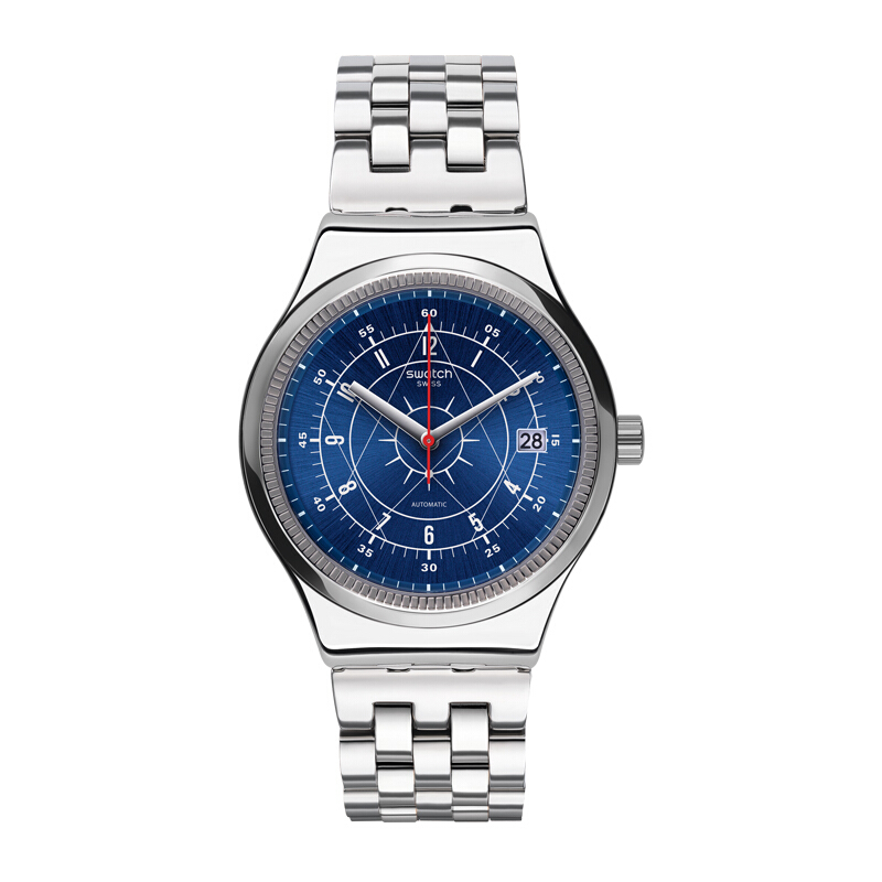 斯沃琪(SWATCH)手表 装置51金属系列 商务时尚 机械男士表装置北方YIS401G