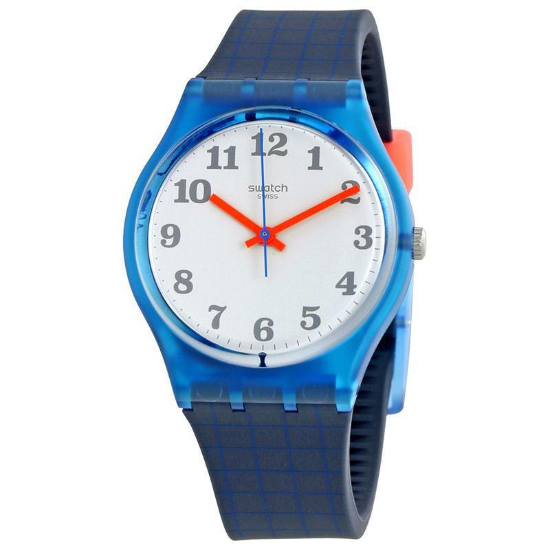 斯沃琪(SWATCH)手表 清爽气质格纹树脂表带 石英男女通用表GS149