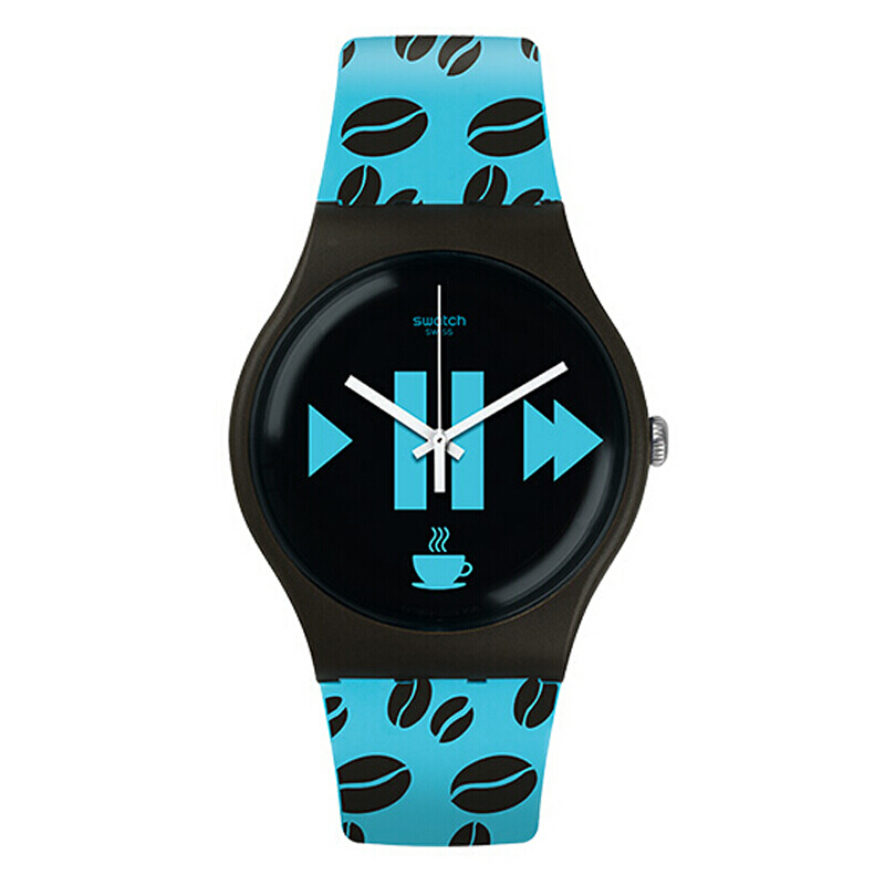 斯沃琪(Swatch)原创炫彩系列 创意咖啡时尚 树脂表带 石英男女通用表SUOC106