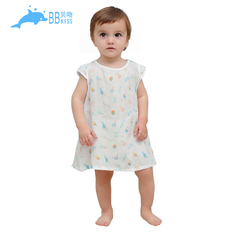 贝吻 婴儿衣服纱布连衣裙B5008