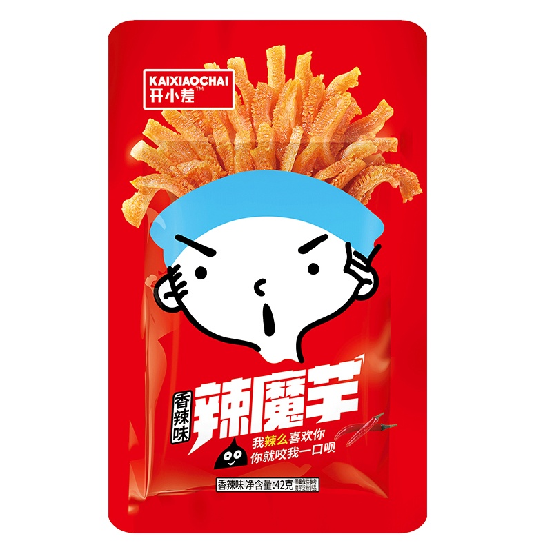开小差香辣味辣魔芋42g素毛肚休闲小吃
