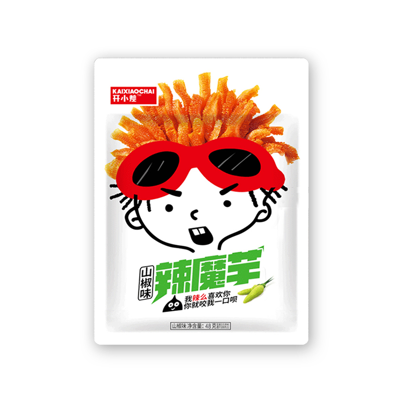 开小差山椒味辣魔芋48g素毛肚休闲小吃