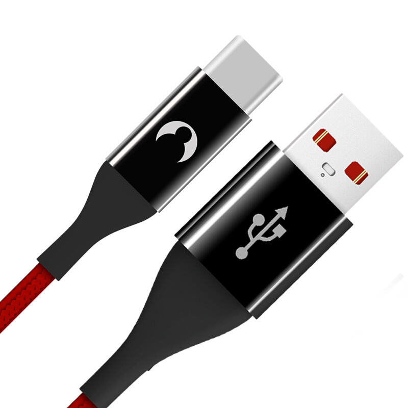 Snowkids光辉系列Type-C接口数据线 红 1.2米 适用三星s8s9华为mate10pro快充P9小米mix2