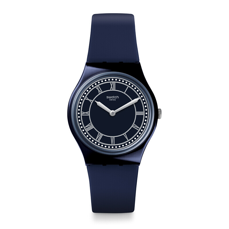 斯沃琪(SWATCH) 手表 经典色彩密码系列 蓝色中性 树脂表带 石英男女通用表GN254