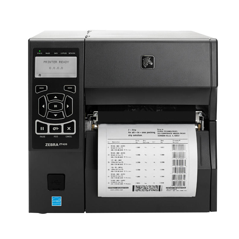 斑马(ZEBRA) ZT420 重工业级不干胶打印机 宽幅标签条码(300dpi分辨率 标配)