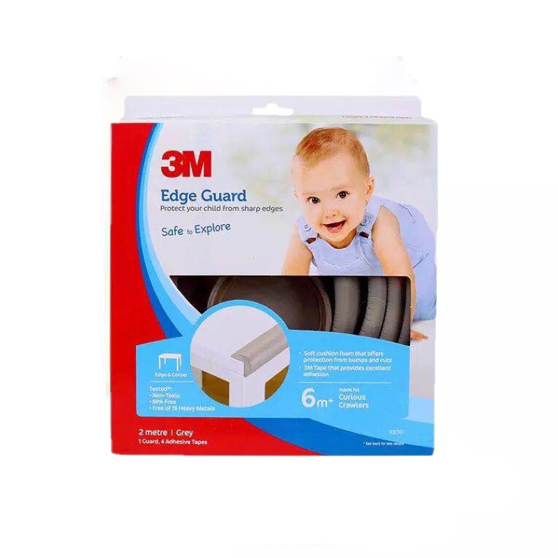 3M 安儿系列 宝宝防撞条 婴儿安全防护条 宝宝安全防护 儿童防撞角 2米 灰色