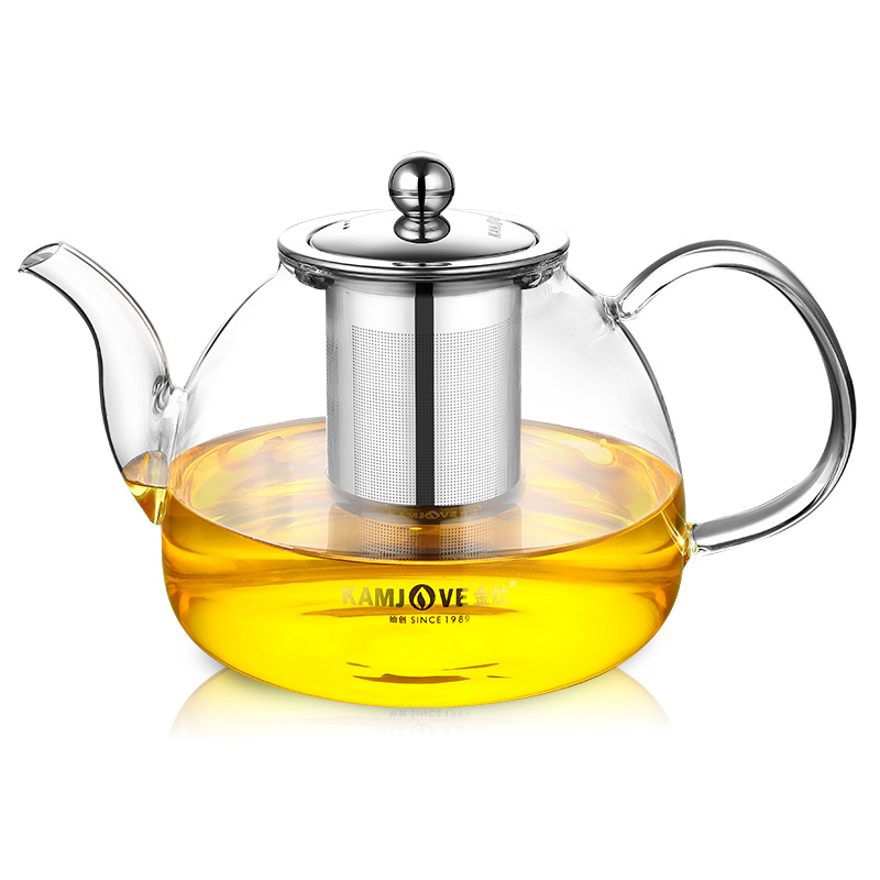 金灶(KAMJOVE) 大容量茶道杯泡茶壶飘逸杯玻璃过滤茶具正品花茶杯 A-10 1200mL