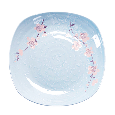 雅诚德(arst) 雅诚德日式樱花陶瓷碗家用餐具吃饭成人可爱个性创意鱼盘子碟勺组合(蓝色) 7.75英寸圆盘 1个装