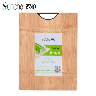 双枪(Suncha)砧板长方型 整竹竹制切菜板表层0胶水案板面板刀板家用菜板DB1341(400*280*22mm)