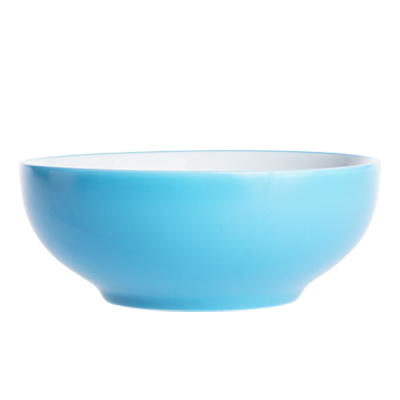 雅诚德(arst) 北欧简约家用陶瓷器碗盘子 餐具组合米饭碗沙拉碗面碗西餐牛排盘菜盘蓝色 6吋面碗4个装