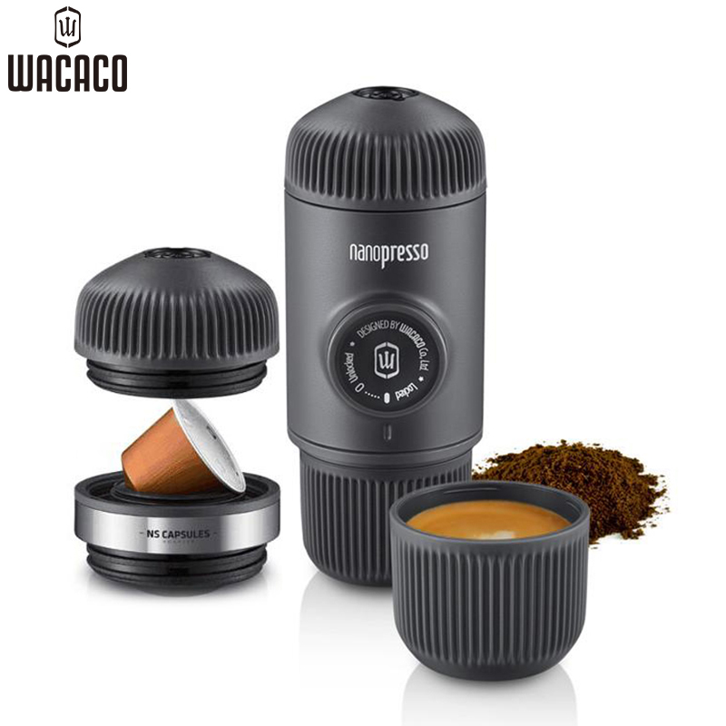 WACACO Nanopresso意式迷你便携式手压咖啡机胶囊版粉版二合一 三代黑色套装